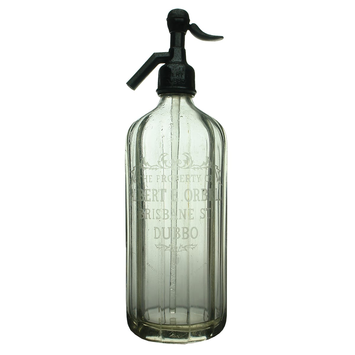 Soda Syphon.  Albert E. Orbell, Dubbo.  Fluted.  30 oz. (New South Wales)