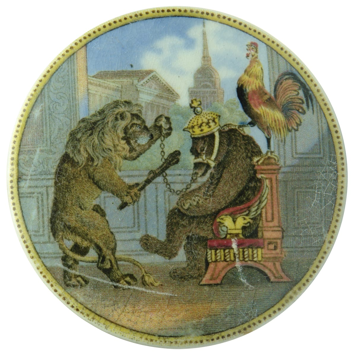 Pratt Lid. Bear, Lion and Cock. Small Size.