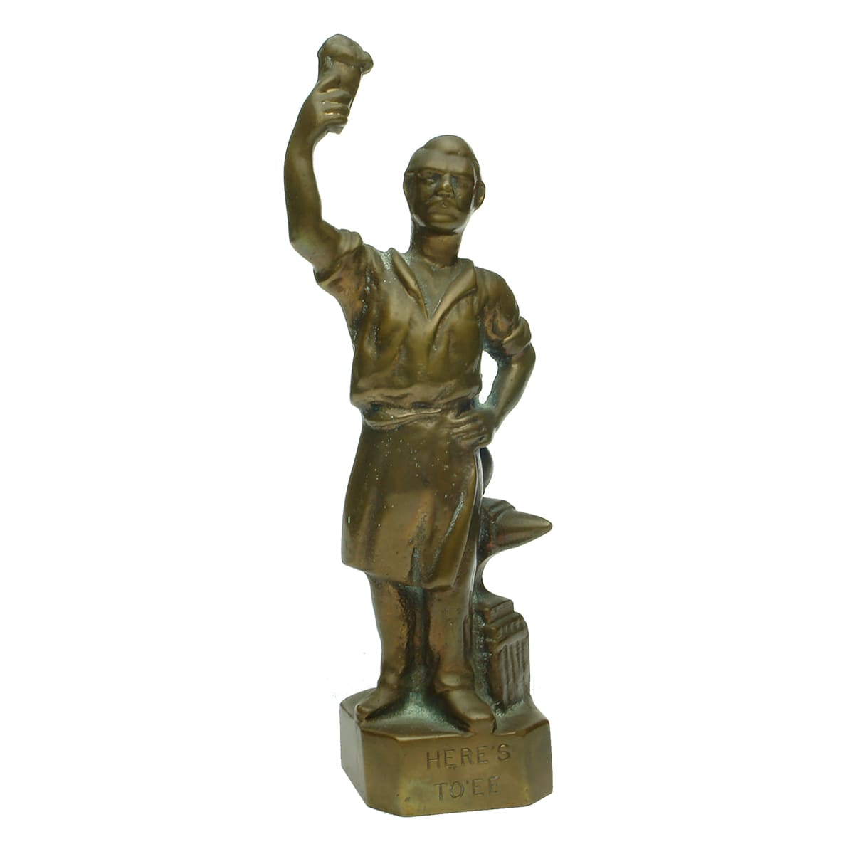 Beer Advertising Brass Statuette. Here's To'ee. (Tooheys, Sydney, New South Wales)