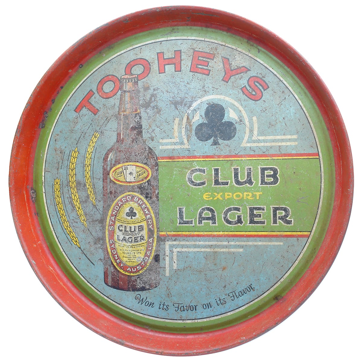Serving Tray. Tooheys Club Export Lager. Labelled bottle picture. (Sydney, New South Wales)