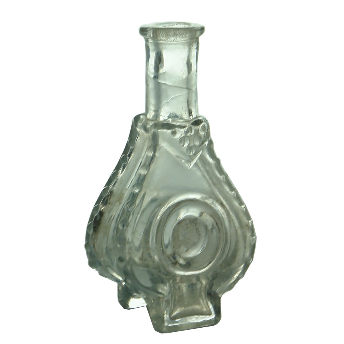 Bellows shaped Perfume or similar. Clear. 1-2 oz. (James Lewis)