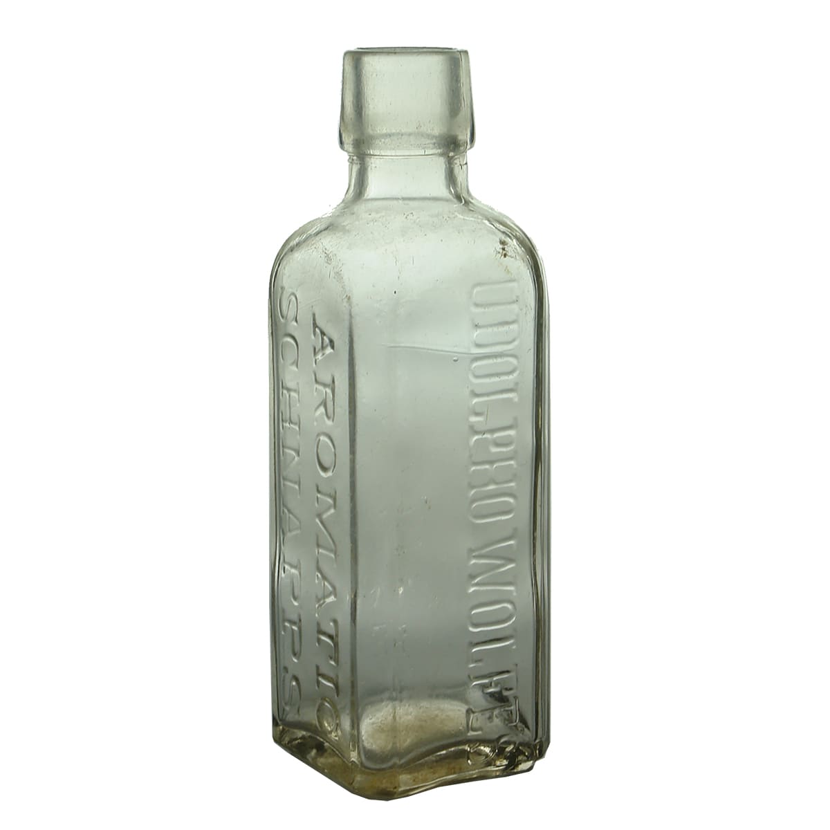 Sample Schnapps. Wolfe's. Clear. 1930s. 4 oz.
