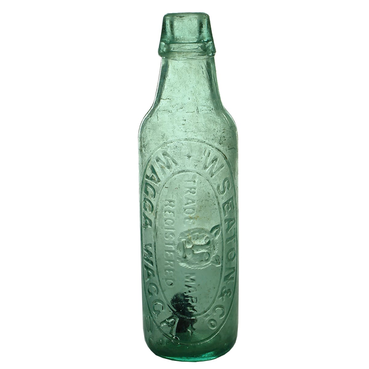 Lamont. W. S. Eaton & Co, Wagga Wagga. Cats Head. Aqua. 10 oz. (New South Wales)