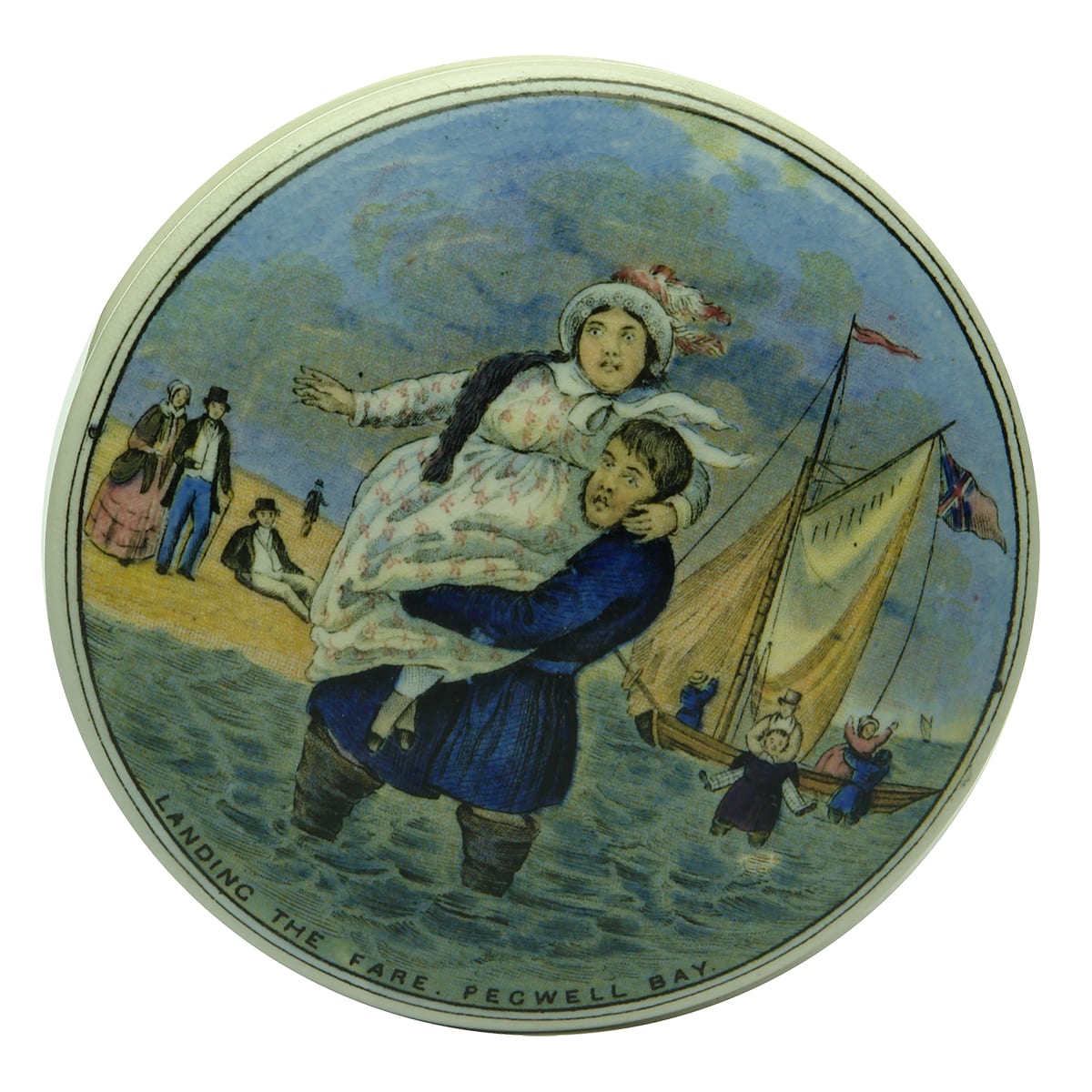 Prattware Lid. Landing the Fare. Pegwell Bay.