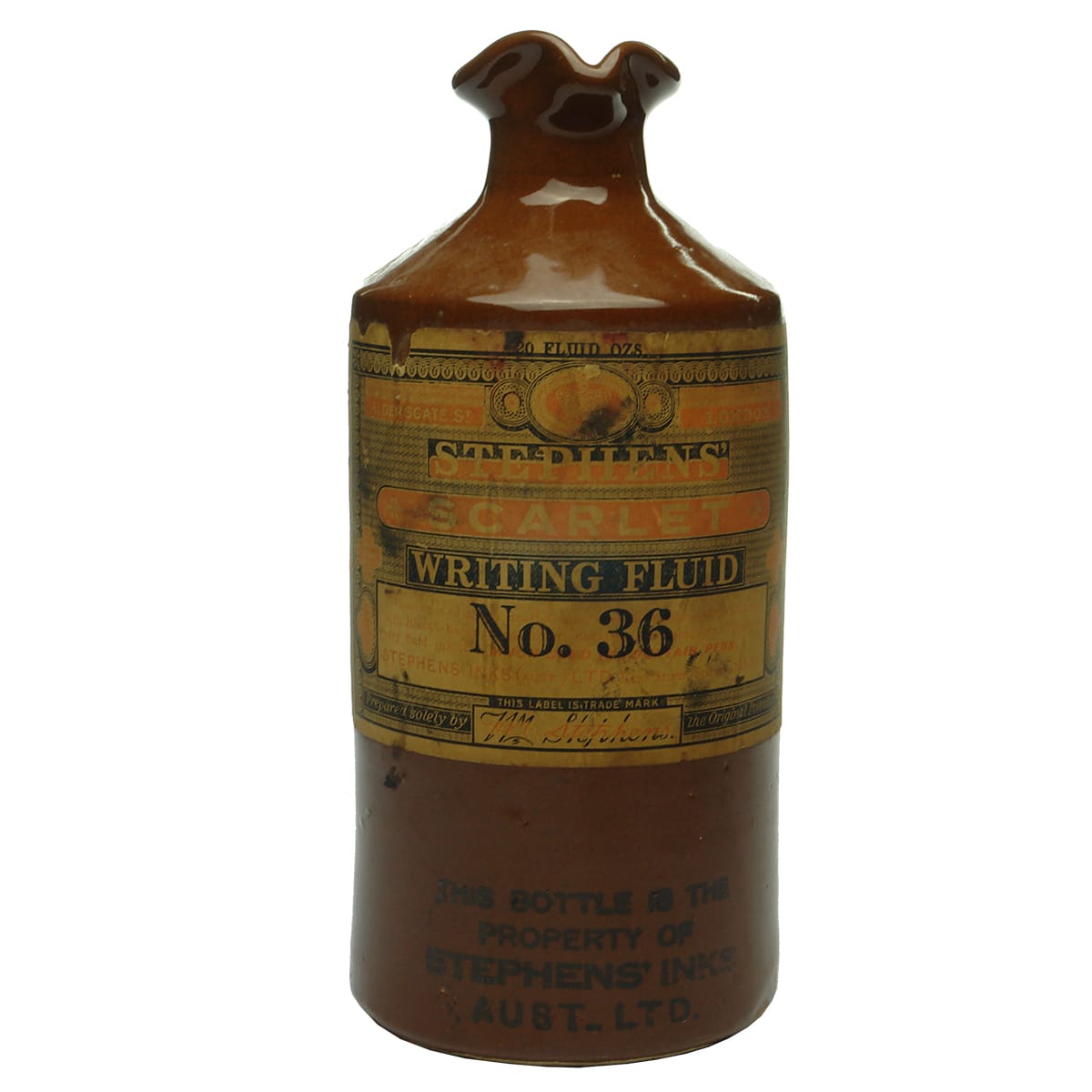 Ink. Stephens, Australia. Original Label. Stoneware. 20 oz.