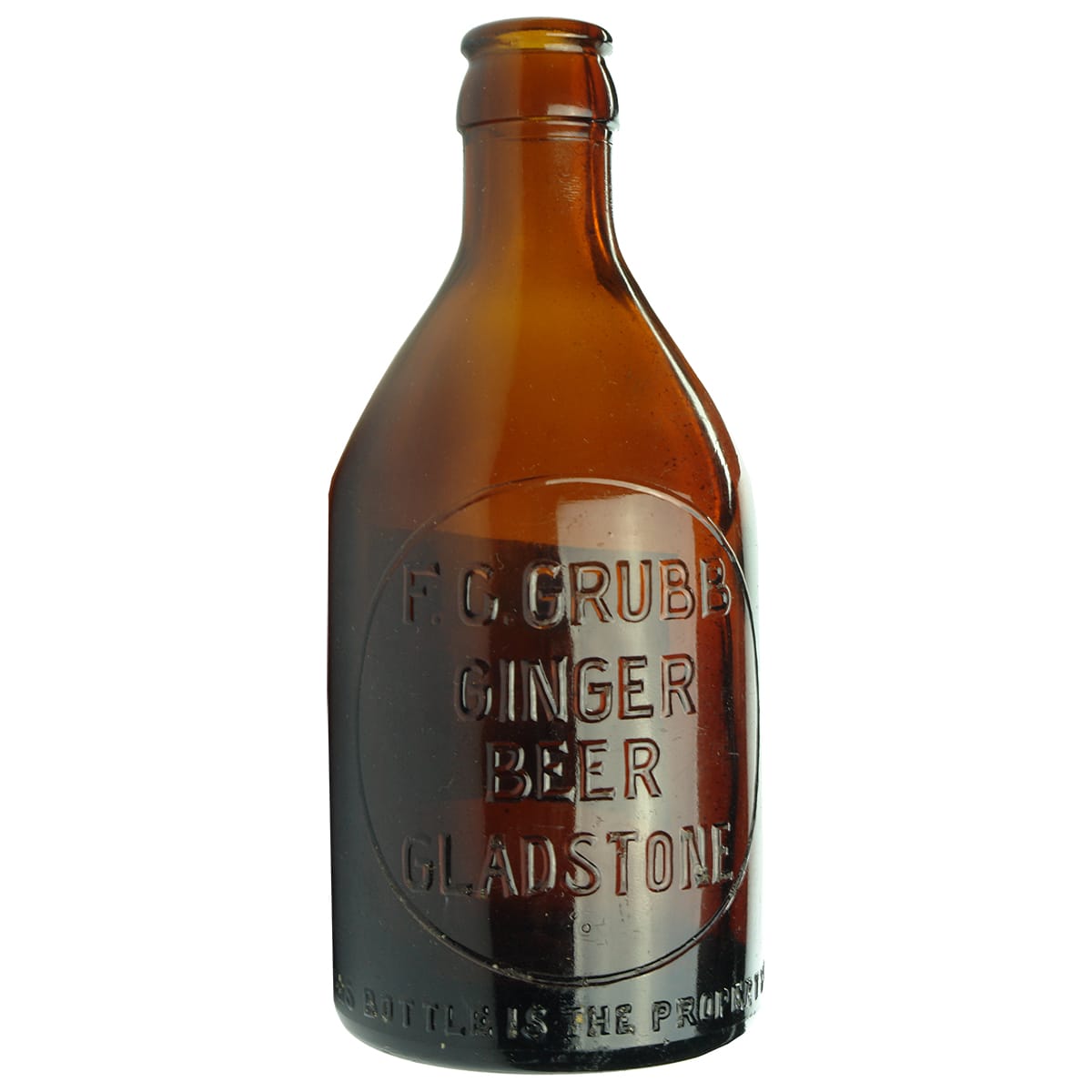 Ginger Beer. F. C. Grubb, Gladstone. Amber. Dump. (South Australia)