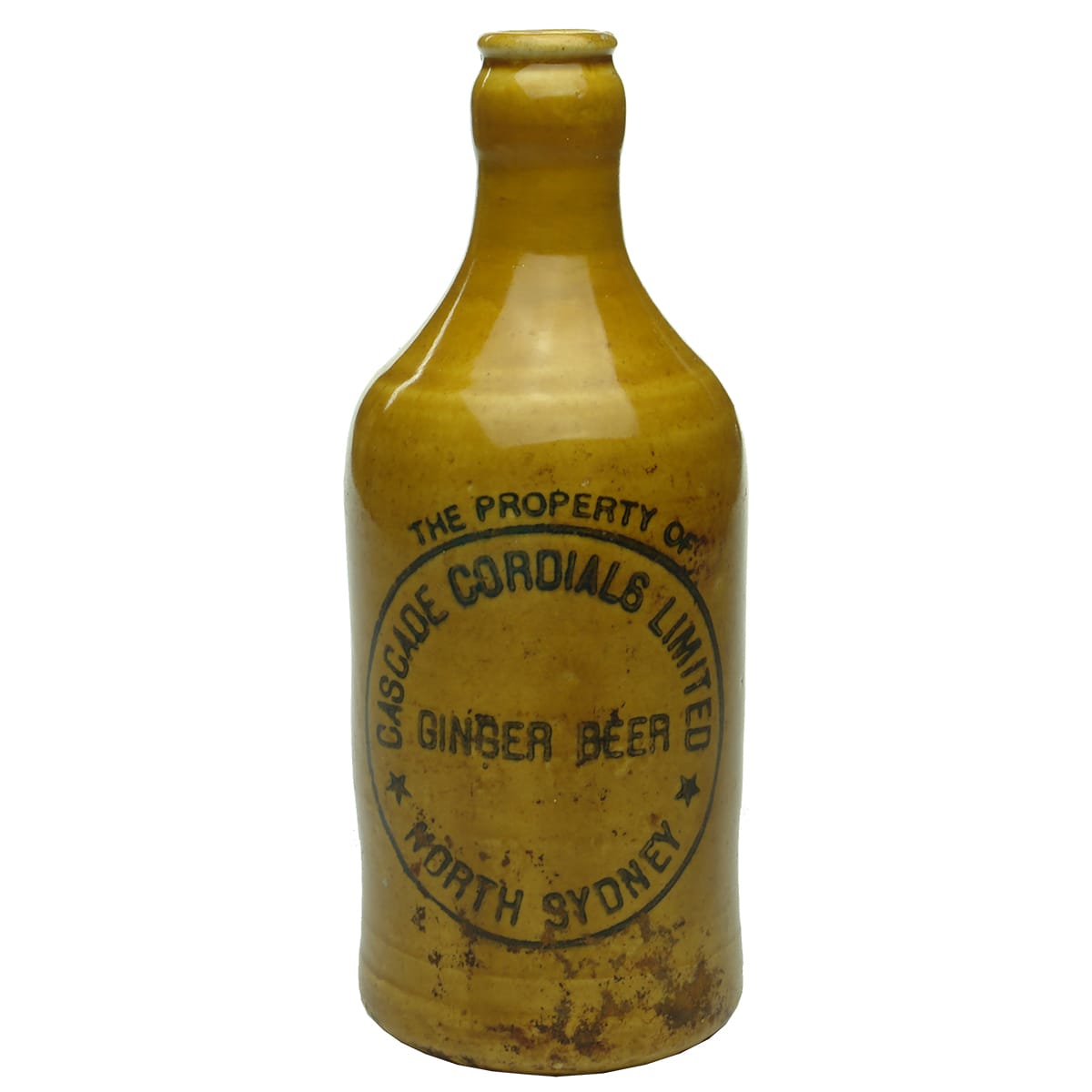 Ginger Beer. Cascade Cordials Ltd., North Sydney. Crown Seal. Dump. All Tan. (New South Wales)