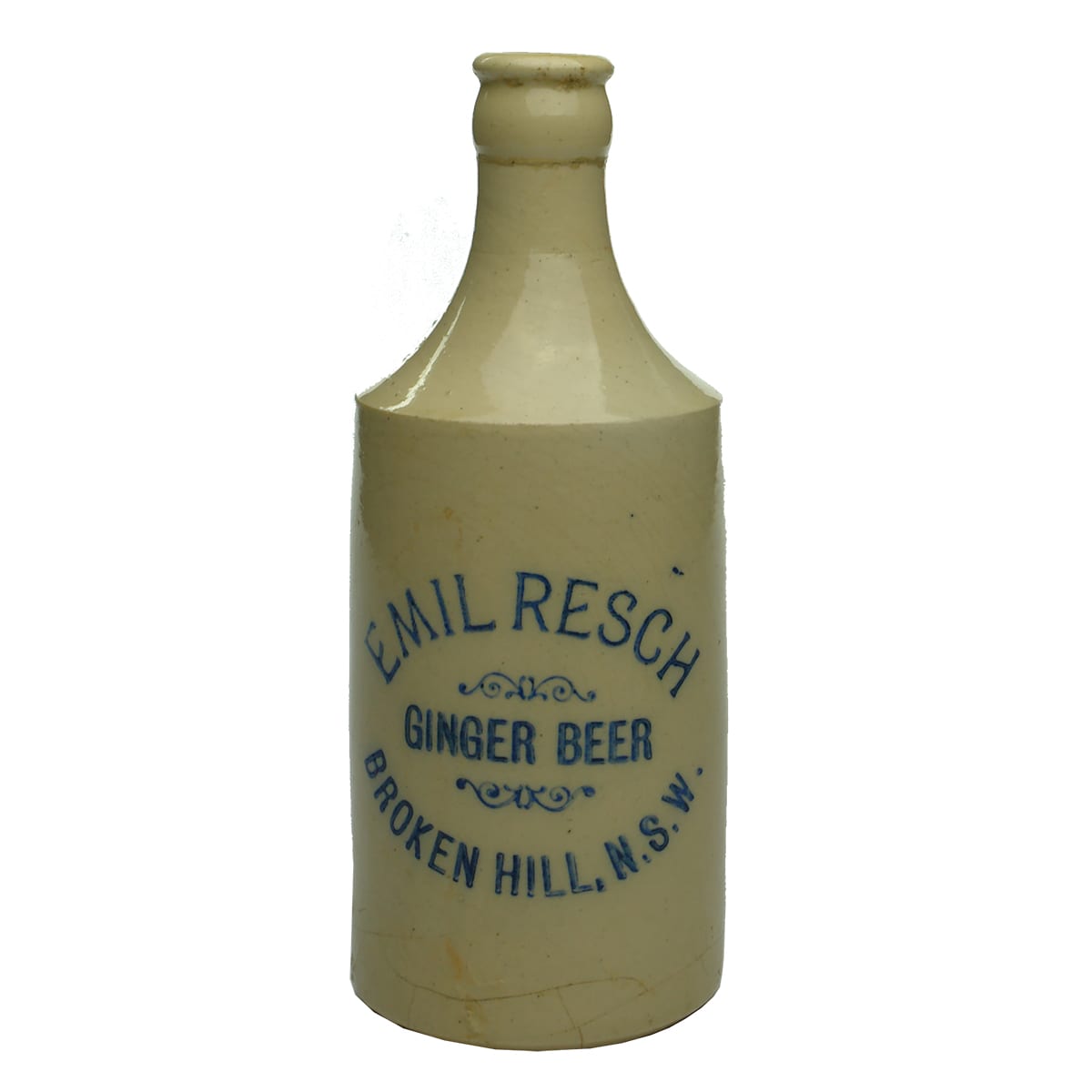 Ginger Beer. Emil Resch, Broken Hill. Crown Seal. Dump. Blue Print. (New South Wales)