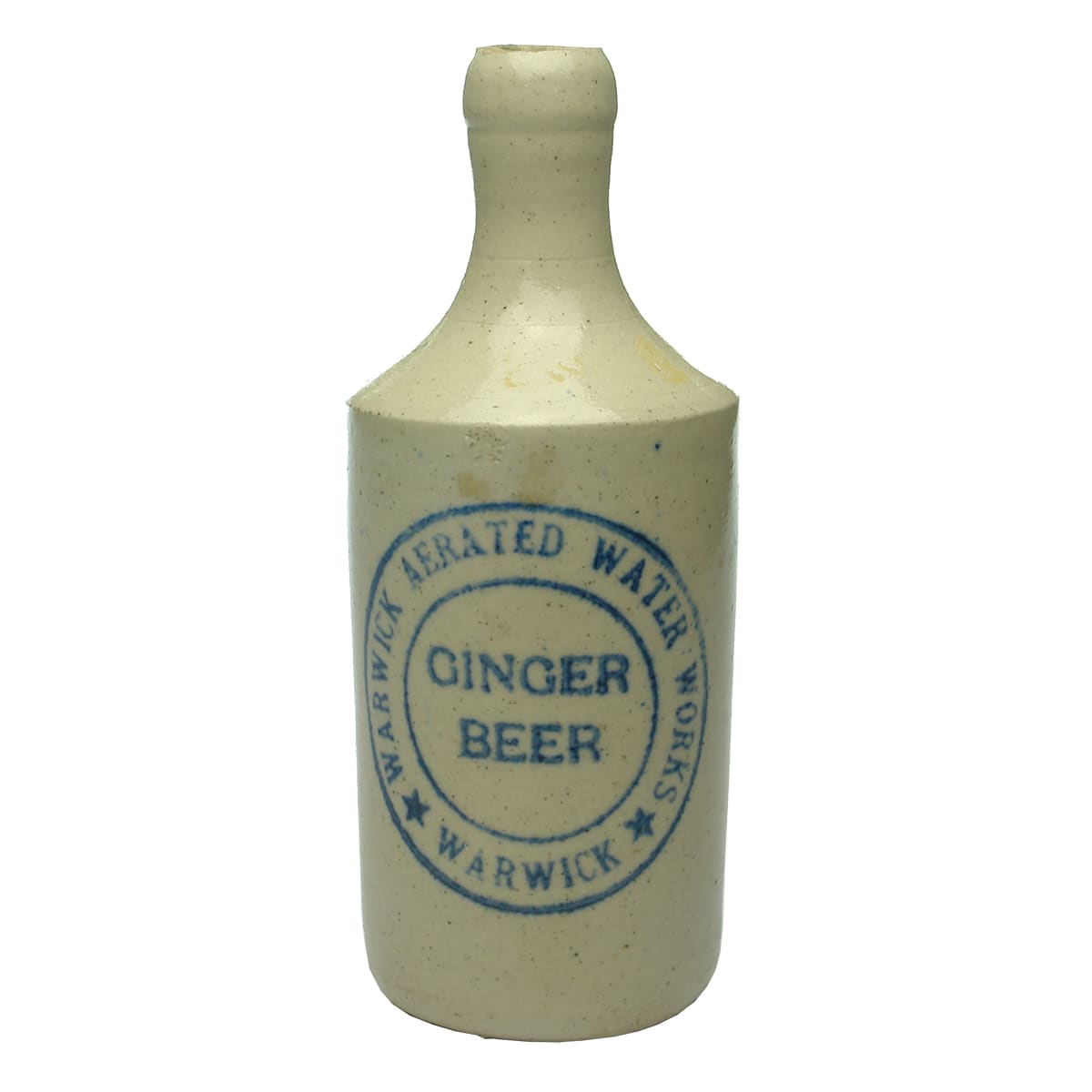 Ginger Beer. Warwick Aerated Water Works. Crown Seal. Dump. Blue Print. (Queensland)