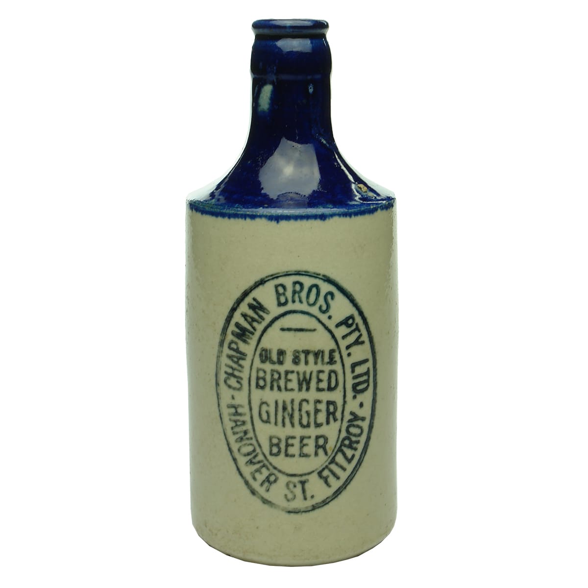 Ginger Beer. Chapman Bros., Fitzroy. Crown Seal. Dump. Blue Top. (Victoria)