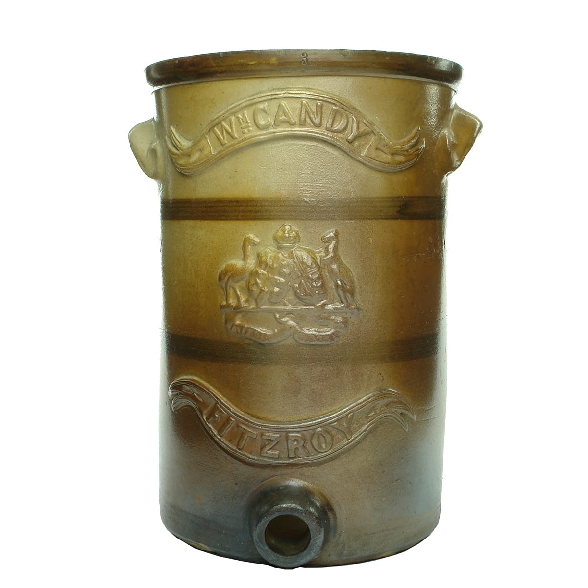 Water Filter. Candy, Fitzroy. Salt Glaze. Dark Tan Bands. (Victoria)