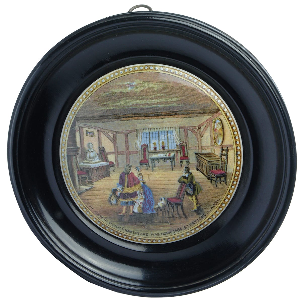 Prattware Lid: The Room in which Shakespeare was born