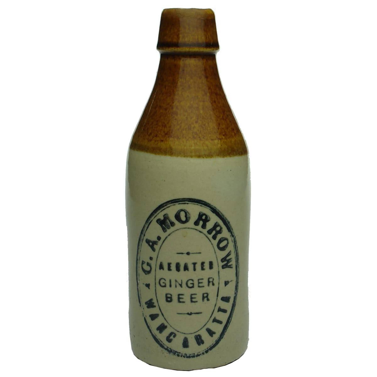 Ginger Beer. G. A. Morrow, Wangaratta. Champagne. Cork Stopper. Tan Top. (Victoria)