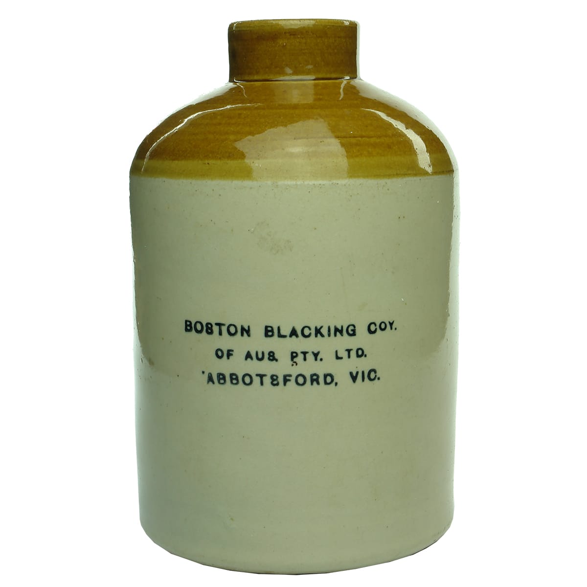 Demijohn. Boston Blacking Coy., Abbotsford. 1 Gallon. (Victoria)