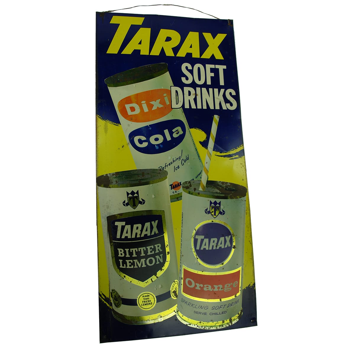 Original Tin TARAX Soft Drink Milk Bar Sign
