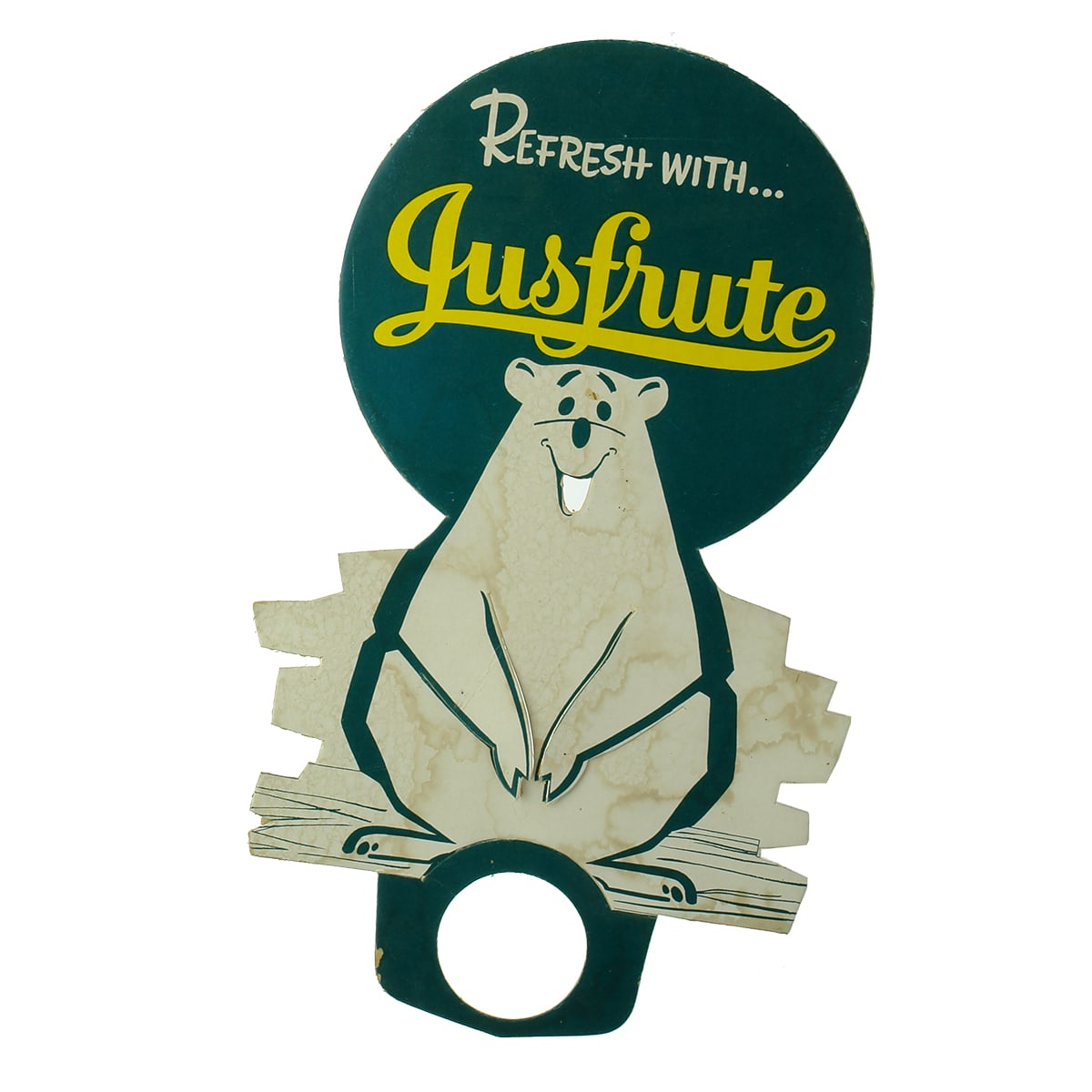 Light cardboard display stand. Refresh with Jusfrute. Polar Bear.