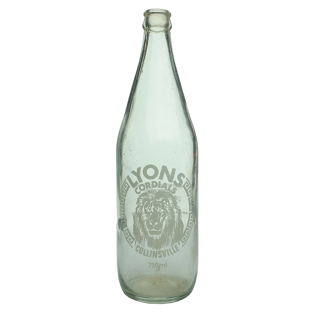 Crown Seal. Lyons Cordials, Collinsville. Ceramic Label. 750 ml. (Queensland)