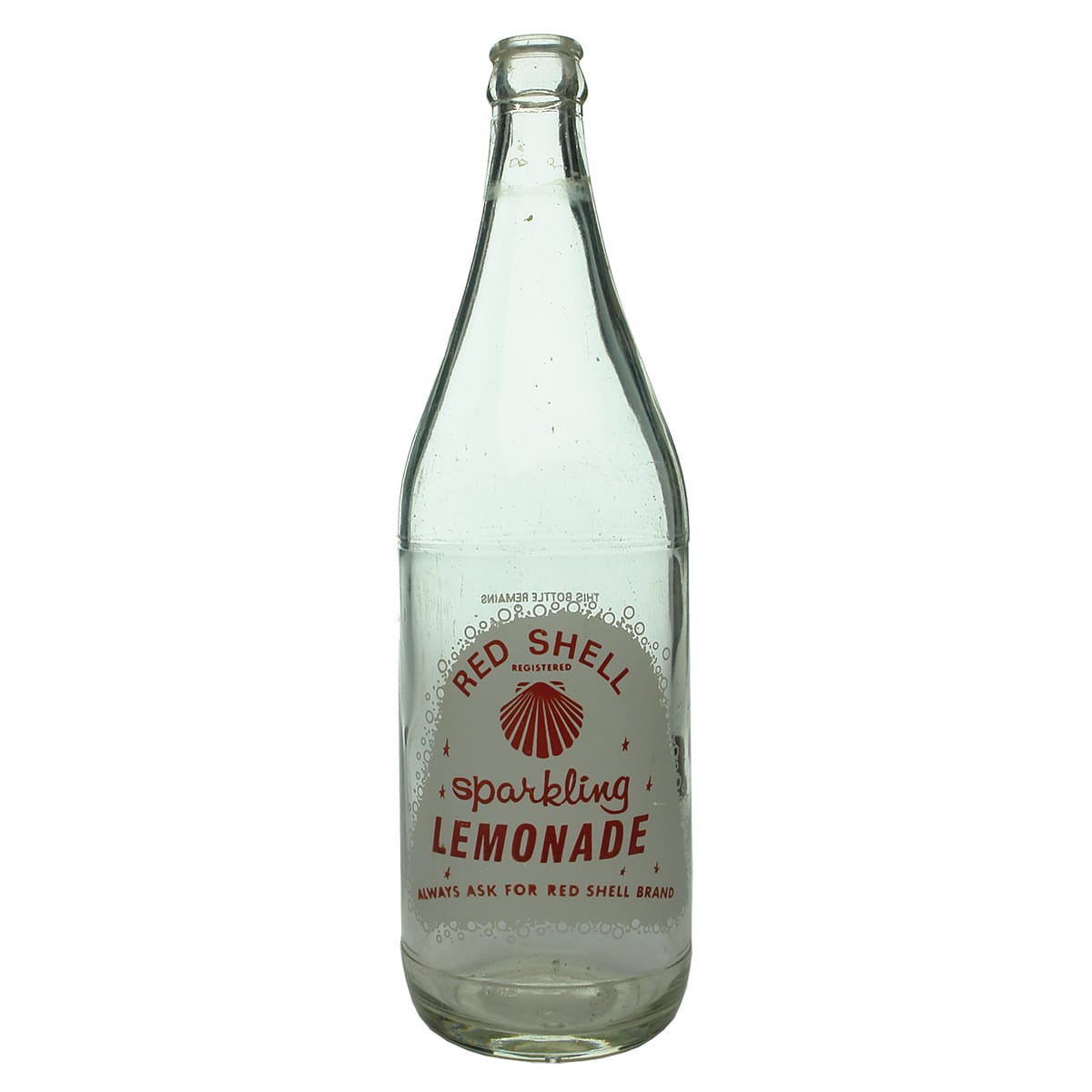 Crown Seal. Red Shell Sparkling Lemonade, The Zed Manufacturing Company, Albury. Ceramic Label. 26 oz. (New South Wales)