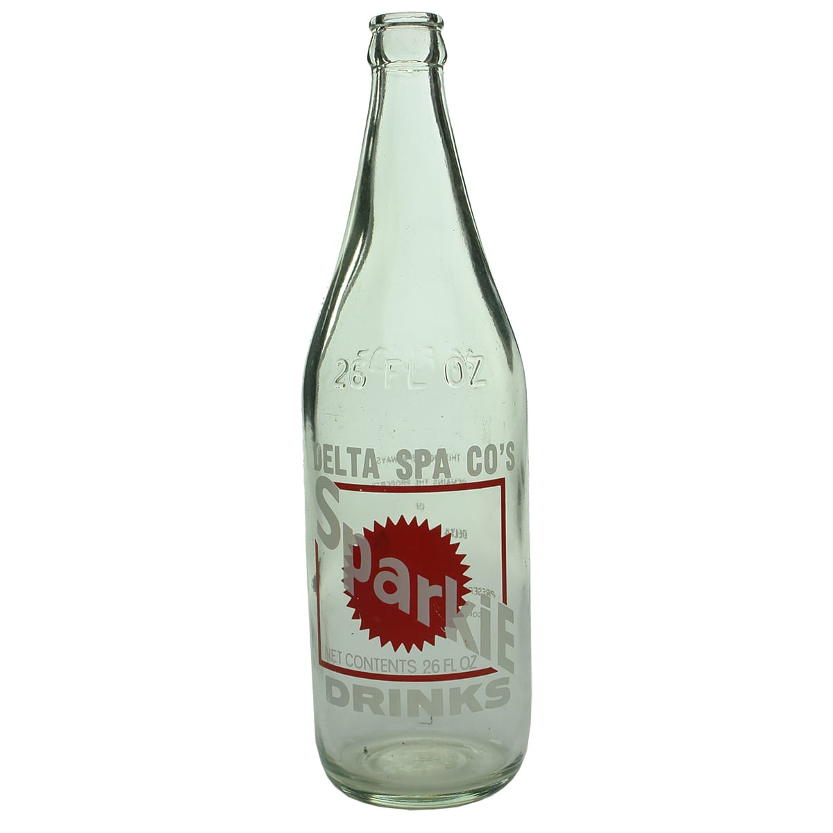 Crown Seal. Delta Spa Co's Sparkie, Ayr. Ceramic Label. 26 oz. (Queensland)