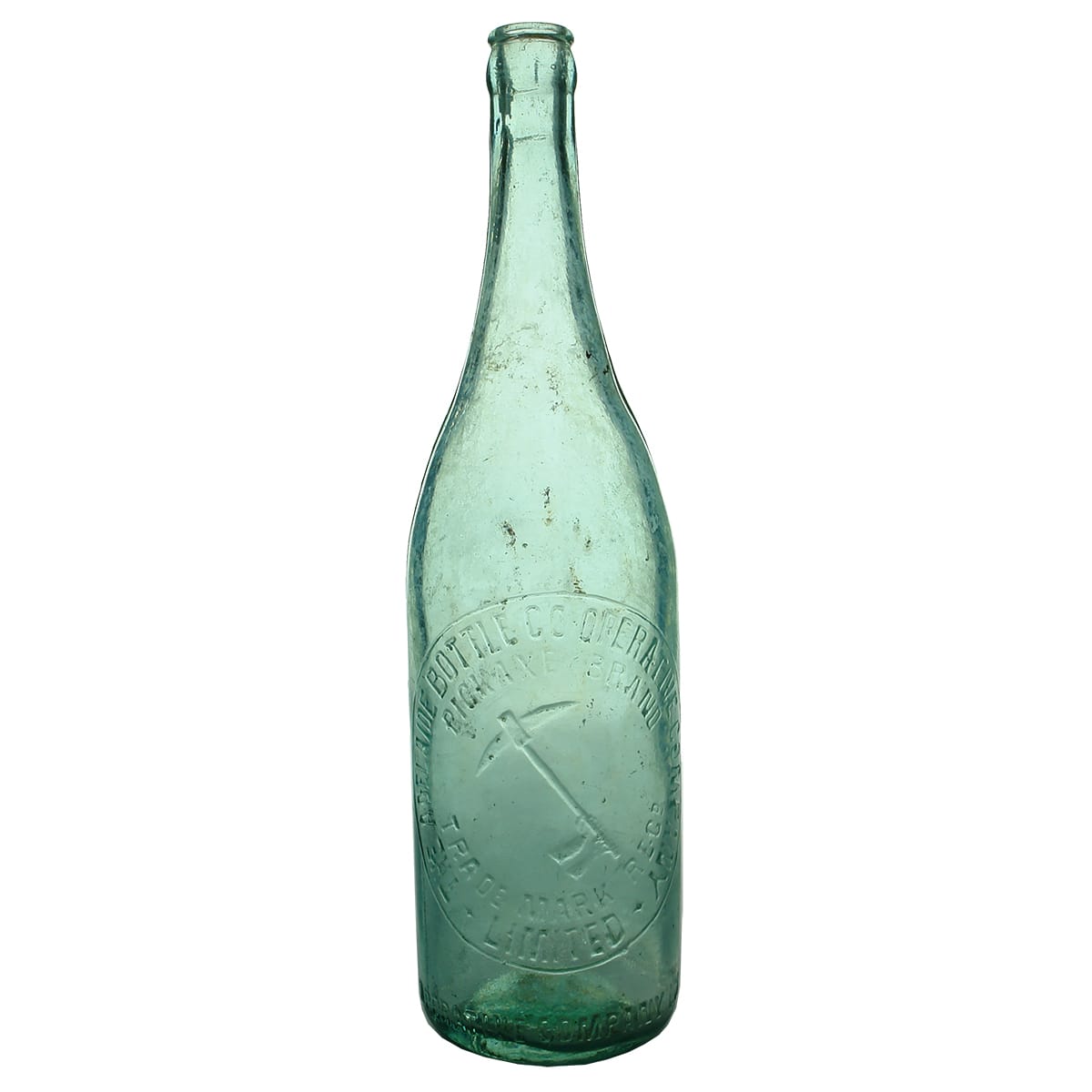 Beer. Pickaxe. Adelaide Co-operative Company. Crown Seal. Aqua. 26 oz. (South Australia)