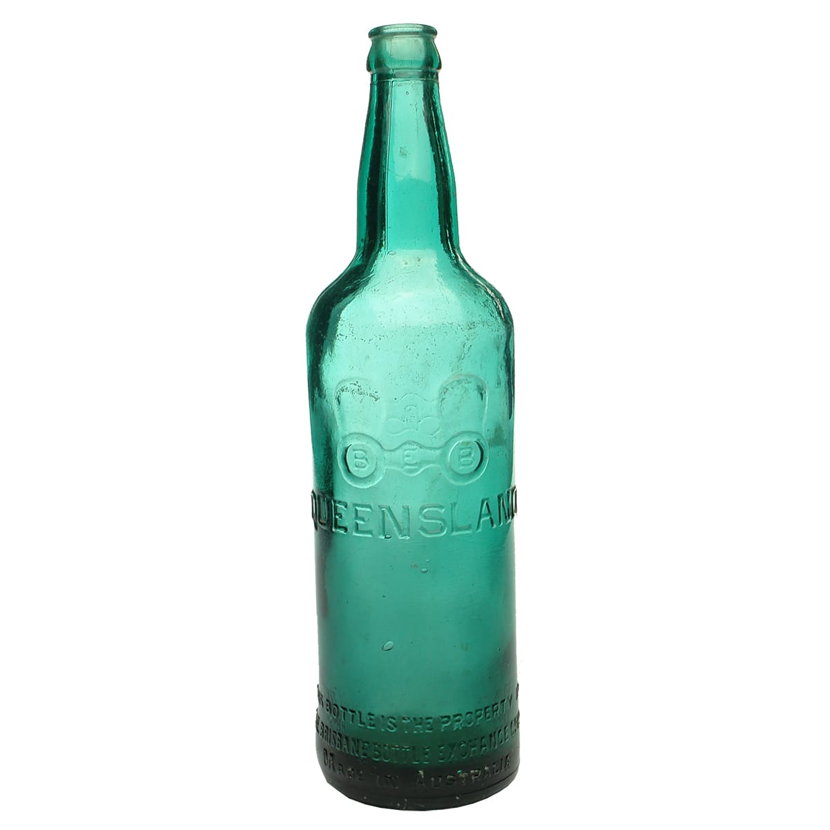 Crown Seal Beer. BEB, Brisbane Bottle Exchange. Shouldered. Teal Green. 26 oz. (Queensland)