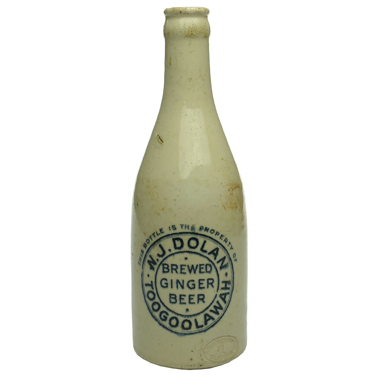 Ginger Beer. Dolan, Toogoolawah. All White. Scottish made. Crown Seal. (Queensland)