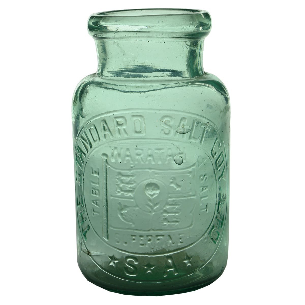 Jar. Standard Salt Coy. Ltd, S. A. Aqua. 2 Pound. (South Australia)