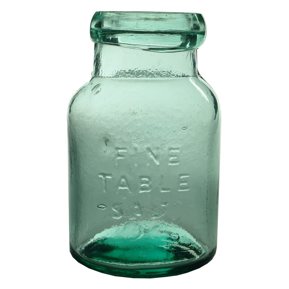 Salt Jar. Fine Table Salt. FBH base mark. Large lip with inner ledge for stopper. (South Australia)