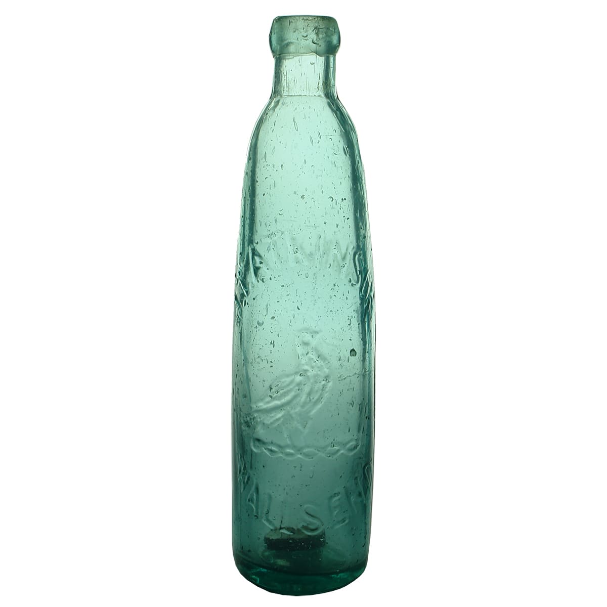 Stick Bottle. Atkinson, Wallsend. 10 oz. Aqua. (New South Wales)