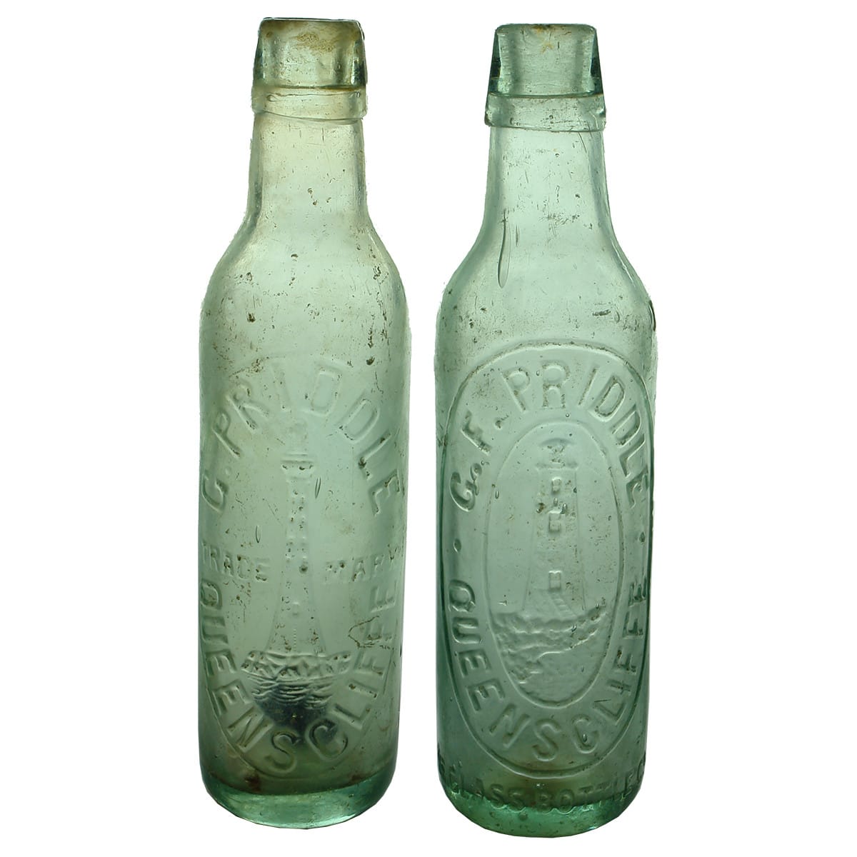 Pair of Priddle, Queenscliffe Lamonts. Melbourne Glass Works & Kilner Bros. (Victoria)