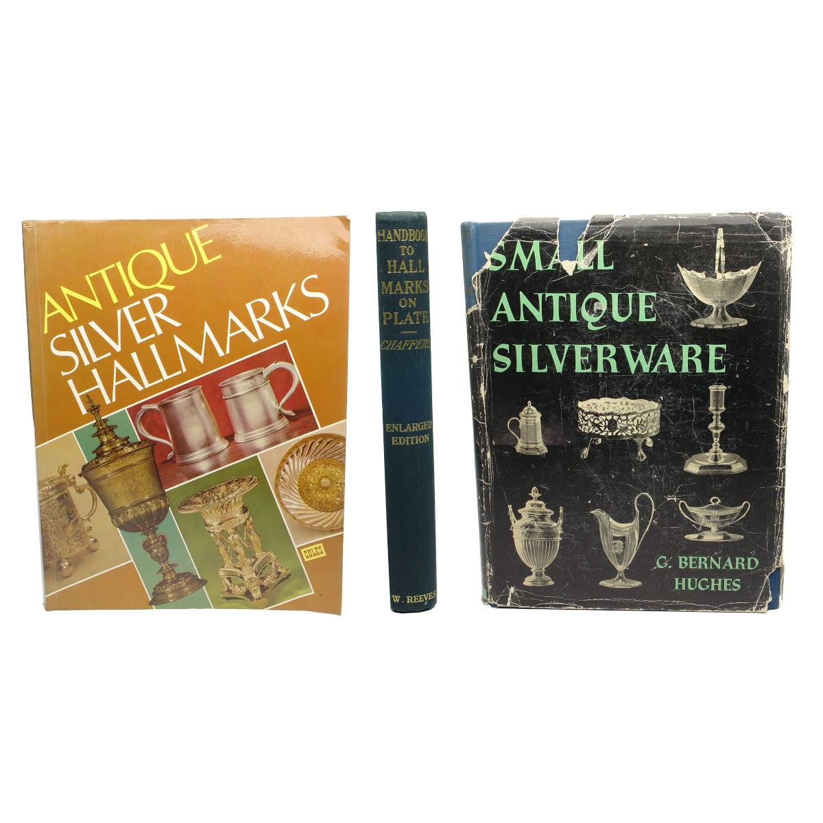 Three Reference books on Silver and plated ware. Hallmarks. Korman, Chaffers & Hughes.