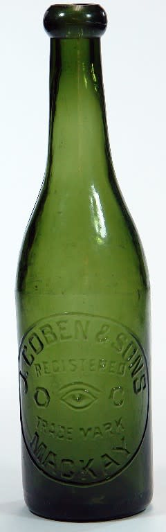 Coben Mackay Dark Green Blob top soda bottle