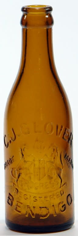 Glover Bendigo Amber Glass Crown Seal Bottle
