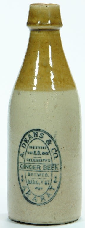 Deans Ararat Tan Top Stonware Ginger Beer Bottle