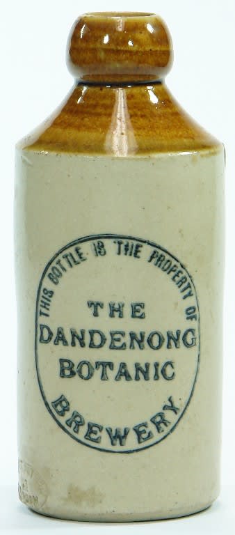 Dandenong Botanic Brewery Stoneware Ginger Beer Bottle