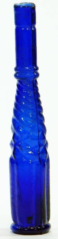 Cobalt Blue Glass Whirly Salad Oil Bottle
