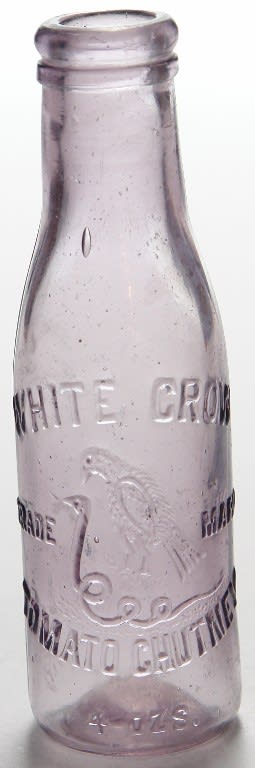 White Crow Tomato Chutney Amethyst Glass Bottle
