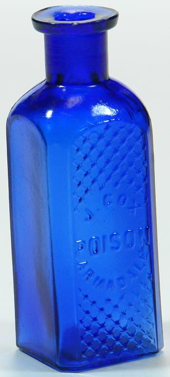 Cox Poison Armadale Cobalt Blue Pharmacy Bottle