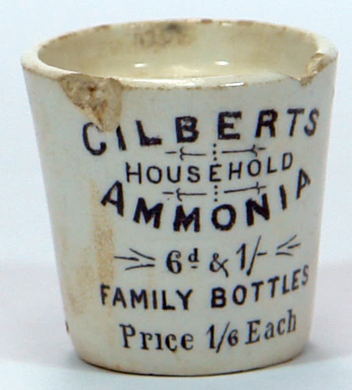 Gilberts Household Ammonia Ceramic Advertising Dose Cup