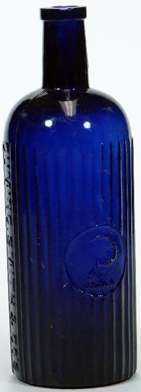 Cuming Smith Formalin Cobalt Blue glass bottle