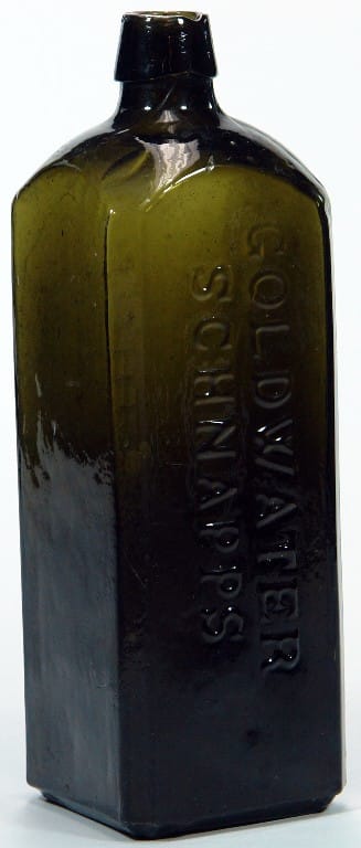 Goldwater Schnapps Black Glass Bottle
