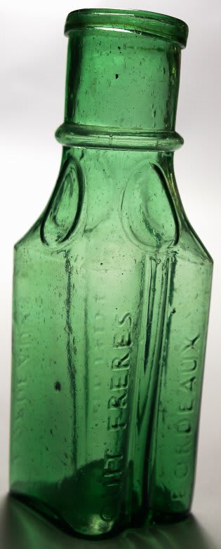 Louit Freres Bordeaux Bright Green Glass Pickle Bottle