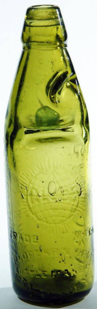 Groves Whitnall Salford Yellow Codd Bottle