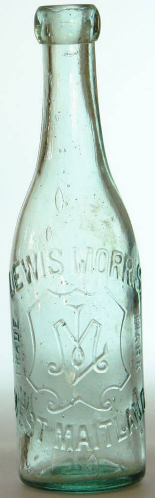 Lewis Morris West Maitland Blob Top Soda Bottle