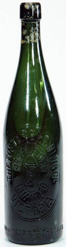Foster Brewing Company Victoria Green Beer Bottle