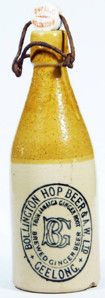 Bollington Hop Beer Co Geelong Stoneware Bottle