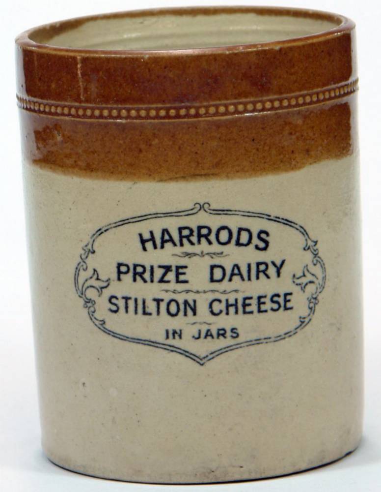 Harrod's First Prize Stilton Cheese Stoneware Crock
