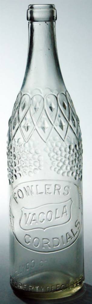 Fowler's Vacola Fancy Glass Cordial Bottle