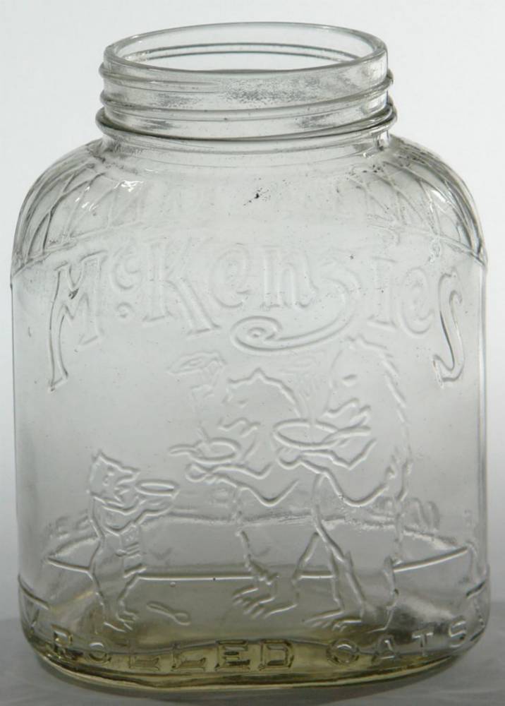 McKenzie's Rolled Oats Three Bears Glass Jar