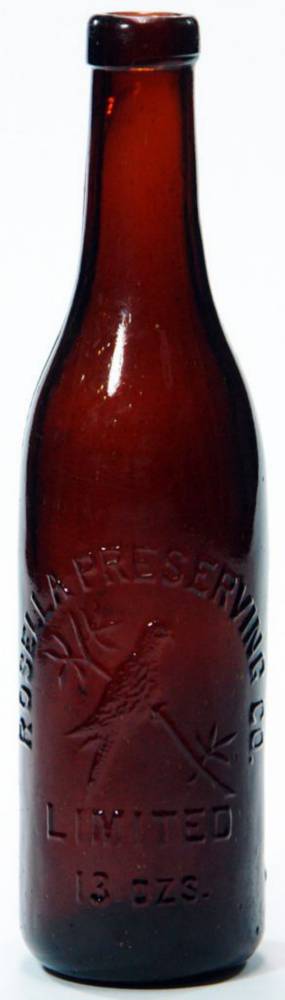 Rosella Preserving Co Dark Amber Sauce Bottle